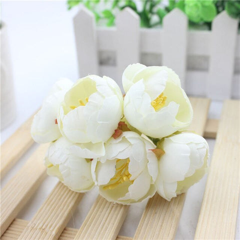 Fake Handmade Bouquet Garland Wedding Bouquet Hair Decoration Material Decoration Accessories for Flowers 6 pcs