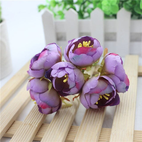 Fake Handmade Bouquet Garland Wedding Bouquet Hair Decoration Material Decoration Accessories for Flowers 6 pcs