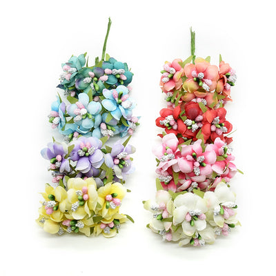 Artificial flowers fake Cherry blossoms for home wedding decoration accessories stamen diy gifts christmas garland silk flower