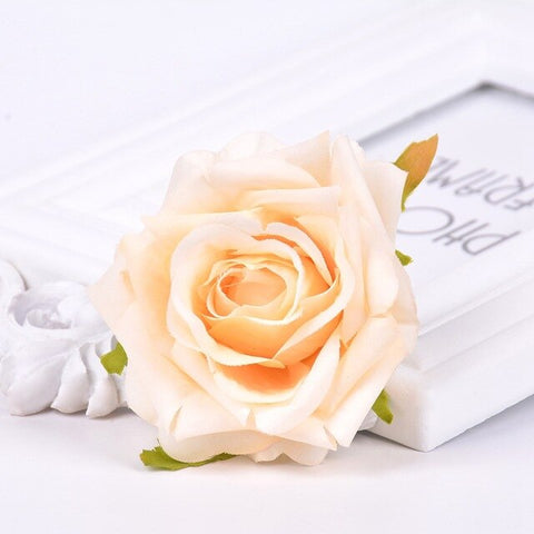 2pcs Artificial Flower 7CM Silk Rose Head For Wedding Home Party Decoration DIY Garland Scrapbook Shoes Hat Rosa Flower