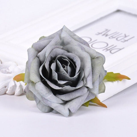 2pcs Artificial Flower 7CM Silk Rose Head For Wedding Home Party Decoration DIY Garland Scrapbook Shoes Hat Rosa Flower