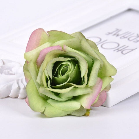 2pcs Artificial Flower 7CM Silk Rose Head For Wedding Home Party Decoration DIY Garland Scrapbook Shoes Hat Rosa Flower