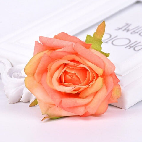 2pcs Artificial Flower 7CM Silk Rose Head For Wedding Home Party Decoration DIY Garland Scrapbook Shoes Hat Rosa Flower