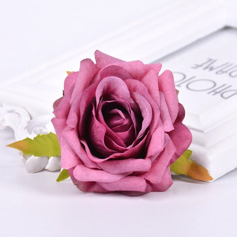 2pcs Artificial Flower 7CM Silk Rose Head For Wedding Home Party Decoration DIY Garland Scrapbook Shoes Hat Rosa Flower