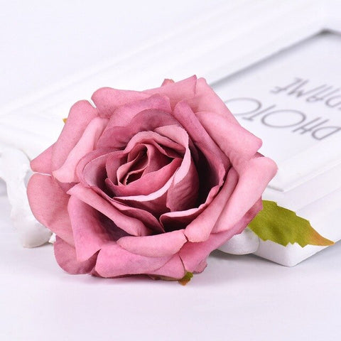 2pcs Artificial Flower 7CM Silk Rose Head For Wedding Home Party Decoration DIY Garland Scrapbook Shoes Hat Rosa Flower