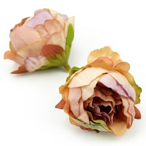 5pcs/lot 5cm High Quality Silk Peony Flower Head Artificial Home Wedding Decor DIY Garland Craft Flower Accessories