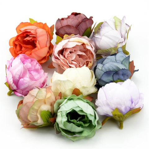 5pcs/lot 5cm High Quality Silk Peony Flower Head Artificial Home Wedding Decor DIY Garland Craft Flower Accessories