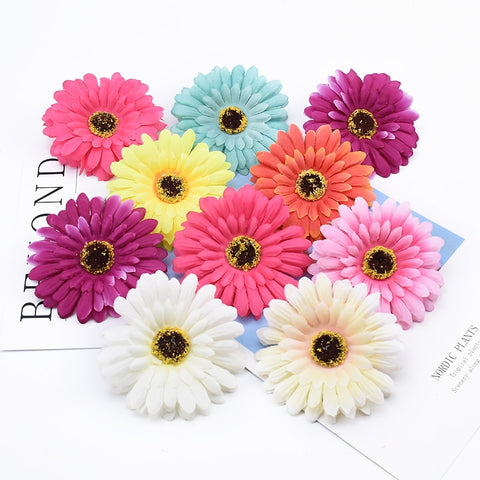 2/5/10 Pieces 10cm silk Gerbera scrapbooking wedding home decoration accessories diy christmas garland cheap artificial flowers