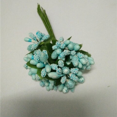 12PCS Berry Artificial Stamen Handmade Flower for Wedding Ball-flower Home Decoration DIY Scrapbooking Garland Craft Fake Flower