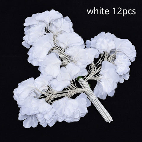 12Pcs Artificial Leaves Garland White Romantic Wedding Arch DIY Decorations Simulation Tree Foliage Fake Leaves Party Ornament