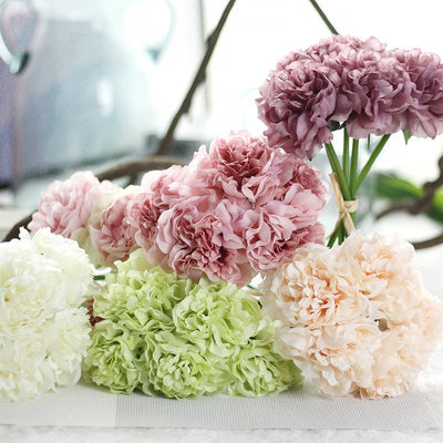 5 Heads/ Bouquet Peonies Artificial Flower Fake Hydrangeas Artificial Flowers For New Year Wedding Home Decoration Garland