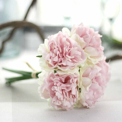 5 Heads/ Bouquet Peonies Artificial Flower Fake Hydrangeas Artificial Flowers For New Year Wedding Home Decoration Garland