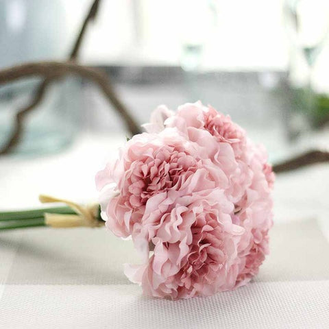 5 Heads/ Bouquet Peonies Artificial Flower Fake Hydrangeas Artificial Flowers For New Year Wedding Home Decoration Garland
