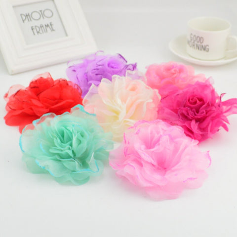 1pcs 11cm high quality silk rose decoration aesthetic chiffon flower diy wedding car decoration garland craft artificial flower