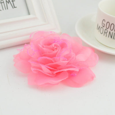 1pcs 11cm high quality silk rose decoration aesthetic chiffon flower diy wedding car decoration garland craft artificial flower