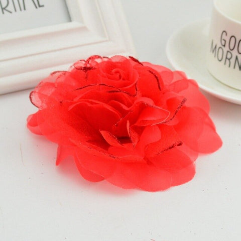 1pcs 11cm high quality silk rose decoration aesthetic chiffon flower diy wedding car decoration garland craft artificial flower