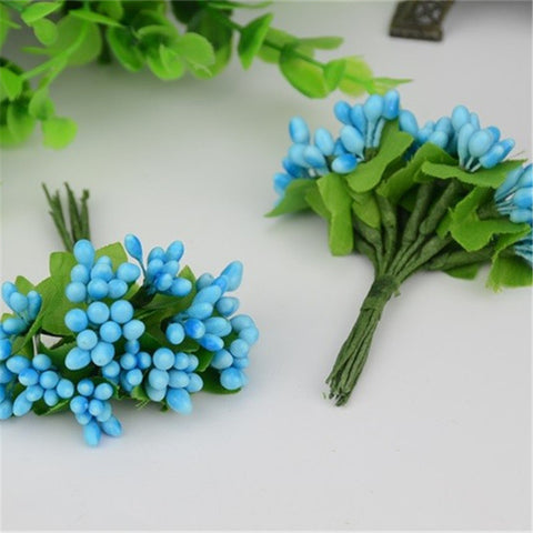 Cheap 10pcs Plastic Artificial Stamen Flowers Bouquet For Wedding Decoration Scrapbooking Decorative Garland Fake Flowers