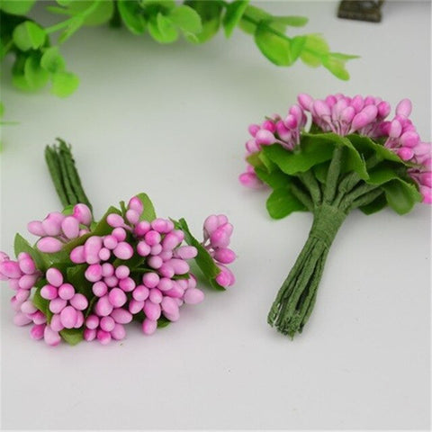 Cheap 10pcs Plastic Artificial Stamen Flowers Bouquet For Wedding Decoration Scrapbooking Decorative Garland Fake Flowers