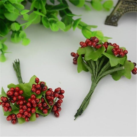 Cheap 10pcs Plastic Artificial Stamen Flowers Bouquet For Wedding Decoration Scrapbooking Decorative Garland Fake Flowers