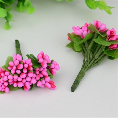 Cheap 10pcs Plastic Artificial Stamen Flowers Bouquet For Wedding Decoration Scrapbooking Decorative Garland Fake Flowers