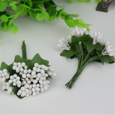 Cheap 10pcs Plastic Artificial Stamen Flowers Bouquet For Wedding Decoration Scrapbooking Decorative Garland Fake Flowers