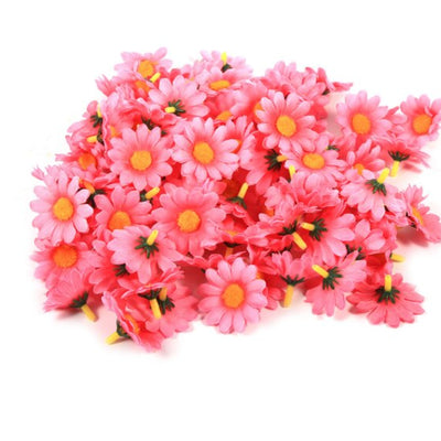 50pcs Multicolor Mini Silk Artificial Daisy Flower Head For Crown Wedding Garland Decoration Handmade DIY Scrapbooking Craft