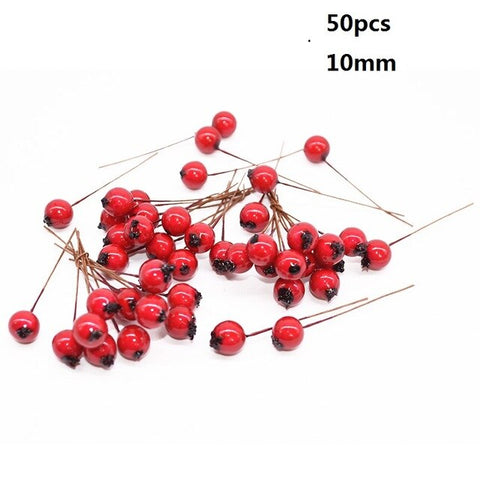 Gold Mixed Hybrid Flower Cherry Stamen Berries Easter Wreath Garland DIY Gift Box Wreath Decor Easter Wedding Party Supplies