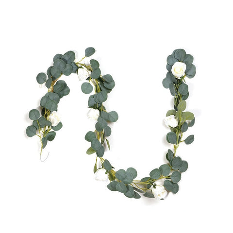2m Artificial Eucalyptus Rose Garland DIY Wedding Backdrop Arch Wall Outdoor Decorations Hanging Eucalyptus Leaf Vines