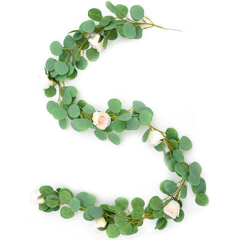 2m Artificial Eucalyptus Rose Garland DIY Wedding Backdrop Arch Wall Outdoor Decorations Hanging Eucalyptus Leaf Vines