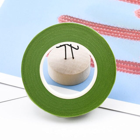 30 meters/roll Diy hand made garland material wrinkle green adhesive tape artificial flowers rose bouquet rod wire paper tape