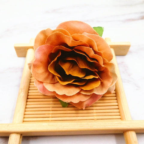 10 PCS (5 cm/a) artificial mini rose flowers, silk flower heads home garden decoration DIY wedding garland collage gift box