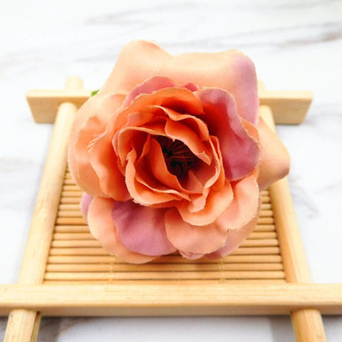 10 PCS (5 cm/a) artificial mini rose flowers, silk flower heads home garden decoration DIY wedding garland collage gift box