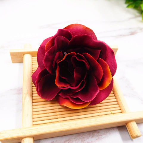 10 PCS (5 cm/a) artificial mini rose flowers, silk flower heads home garden decoration DIY wedding garland collage gift box