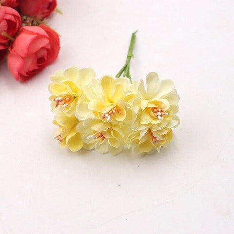 6pcs Artificial Flower Stamens Gradually Chrysanthemum Wedding Decoration DIY Scrapbook Handicraft Accessory Garland Flower