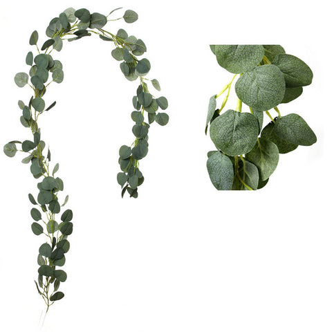 2.1M DIY Artificial Eucalyptus Garland Hanging Rattan Vine Ivy Wedding Flowers Simulation Wicker Leaves home office hotel decor