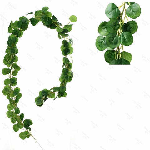 2.1M DIY Artificial Eucalyptus Garland Hanging Rattan Vine Ivy Wedding Flowers Simulation Wicker Leaves home office hotel decor