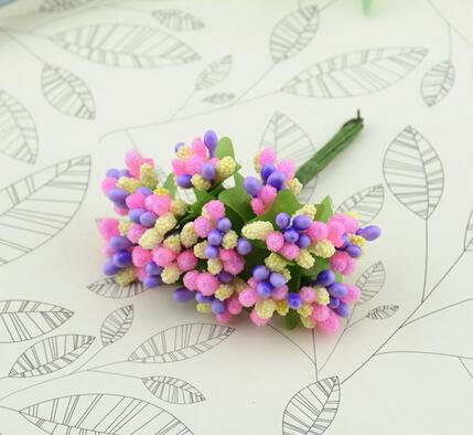 12Pcs/lot Berry Artificial Stamen Flower for Wedding Decoration Pistil Mini DIY Scrapbooking Garland Craft Fake Flowers Birthday