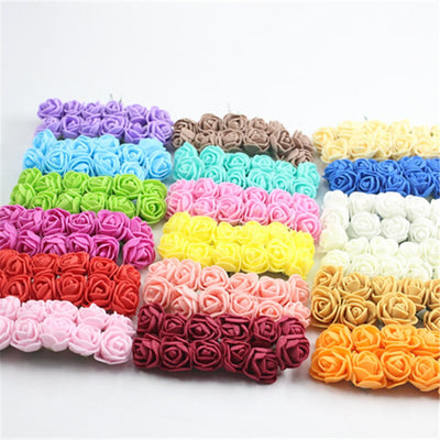 12pcs/lot Simulation Mini Rose Artificial flower foam flower diy flower ball garland headdress Wedding decoration Bridal Flowers