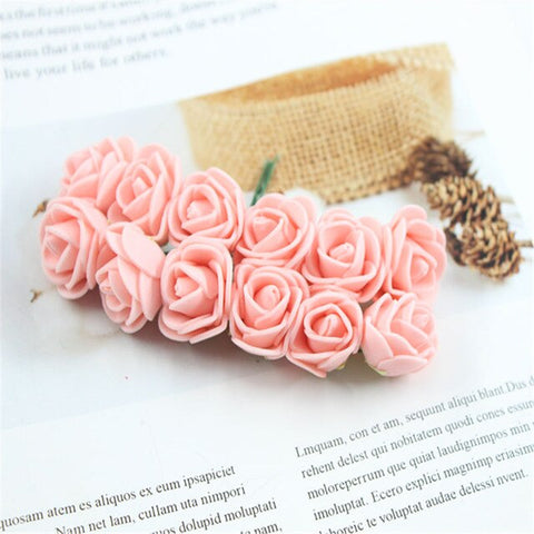 12pcs/lot Simulation Mini Rose Artificial flower foam flower diy flower ball garland headdress Wedding decoration Bridal Flowers