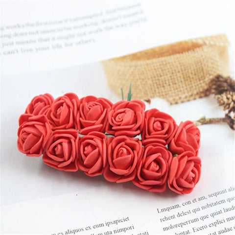 12pcs/lot Simulation Mini Rose Artificial flower foam flower diy flower ball garland headdress Wedding decoration Bridal Flowers