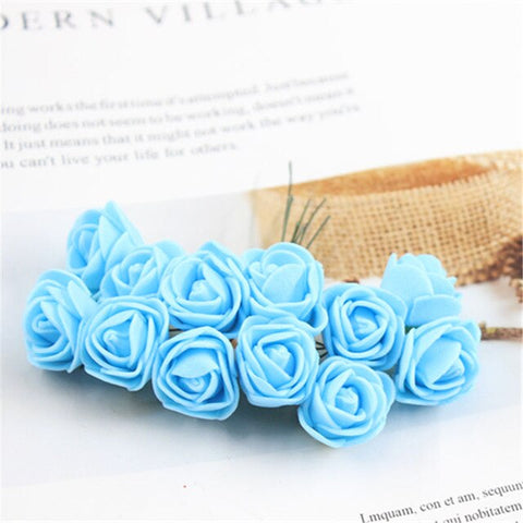 12pcs/lot Simulation Mini Rose Artificial flower foam flower diy flower ball garland headdress Wedding decoration Bridal Flowers