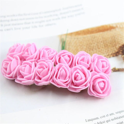 12pcs/lot Simulation Mini Rose Artificial flower foam flower diy flower ball garland headdress Wedding decoration Bridal Flowers