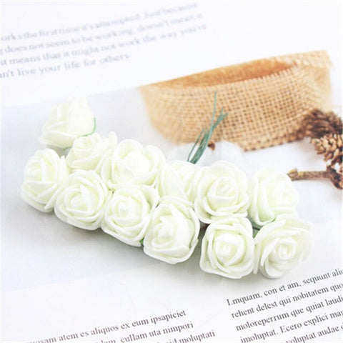 12pcs/lot Simulation Mini Rose Artificial flower foam flower diy flower ball garland headdress Wedding decoration Bridal Flowers