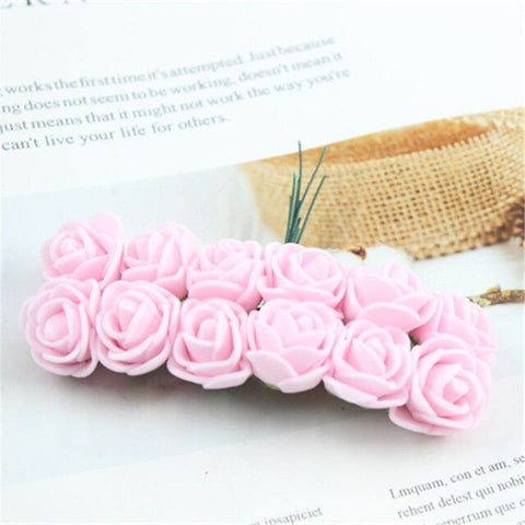 12pcs/lot Simulation Mini Rose Artificial flower foam flower diy flower ball garland headdress Wedding decoration Bridal Flowers