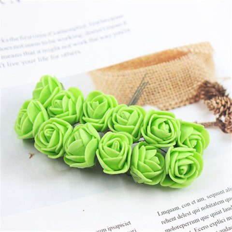 12pcs/lot Simulation Mini Rose Artificial flower foam flower diy flower ball garland headdress Wedding decoration Bridal Flowers