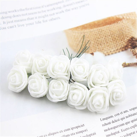 12pcs/lot Simulation Mini Rose Artificial flower foam flower diy flower ball garland headdress Wedding decoration Bridal Flowers