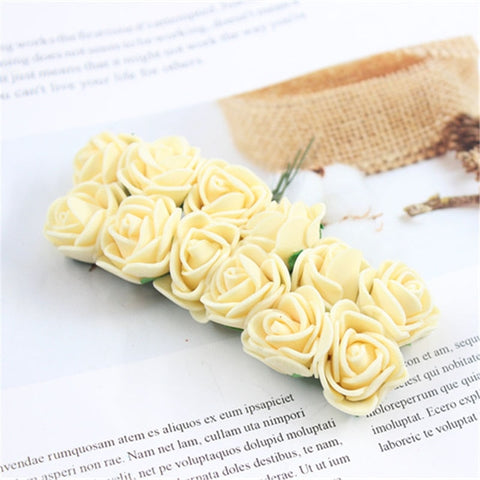 12pcs/lot Simulation Mini Rose Artificial flower foam flower diy flower ball garland headdress Wedding decoration Bridal Flowers