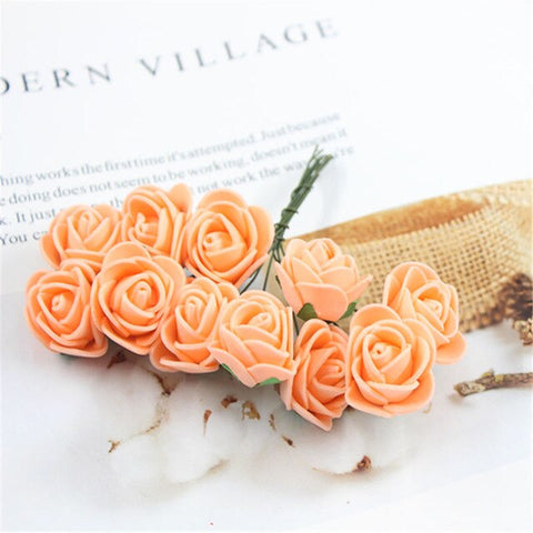 12pcs/lot Simulation Mini Rose Artificial flower foam flower diy flower ball garland headdress Wedding decoration Bridal Flowers