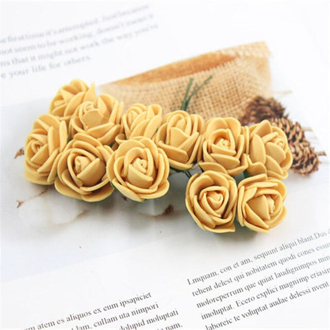 12pcs/lot Simulation Mini Rose Artificial flower foam flower diy flower ball garland headdress Wedding decoration Bridal Flowers