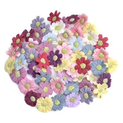 10pcs 4.5cm Multicolor Daisy Flower Head Mini Silk Artificial Flower for Wedding Home Decor Scrapbooking DIY Garland Headdress